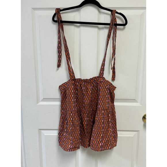 Universal Thread Tie-Strap Tiered Tank Top Multicolored Women's Size Small - Picture 3 of 8
